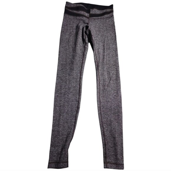 Lululemon grey chevron Wunder under leggings Sz 6 Activewear Comfycore School - Picture 1 of 7